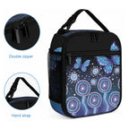 Dreamy Butterfly Collar Australia Purple Teal Hopeful Sky Lunch Bag Indigenous Aboriginal Art