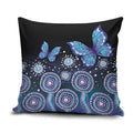 Dreamy Butterfly Collar Australia Purple Teal Hopeful Sky Pillow Cover Indigenous Aboriginal Art