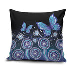 Dreamy Butterfly Collar Australia Purple Teal Hopeful Sky Pillow Cover Indigenous Aboriginal Art