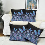 Dreamy Butterfly Collar Australia Purple Teal Hopeful Sky Pillow Cover Indigenous Aboriginal Art