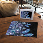 Dreamy Butterfly Collar Australia Purple Teal Hopeful Sky Puzzle Indigenous Aboriginal Art
