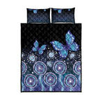 Dreamy Butterfly Collar Australia Purple Teal Hopeful Sky Quilt Bed Set Indigenous Aboriginal Art