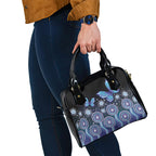 Dreamy Butterfly Collar Australia Purple Teal Hopeful Sky Shoulder Handbag Indigenous Aboriginal Art