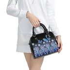 Dreamy Butterfly Collar Australia Purple Teal Hopeful Sky Shoulder Handbag Indigenous Aboriginal Art
