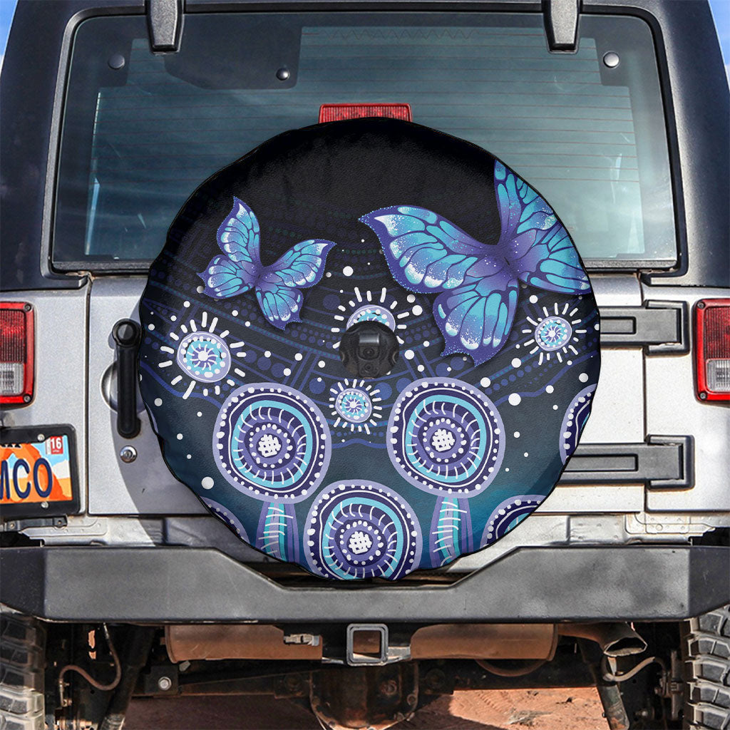 Dreamy Butterfly Collar Australia Purple Teal Hopeful Sky Spare Tire Cover Indigenous Aboriginal Art