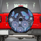 Dreamy Butterfly Collar Australia Purple Teal Hopeful Sky Spare Tire Cover Indigenous Aboriginal Art