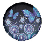 Dreamy Butterfly Collar Australia Purple Teal Hopeful Sky Spare Tire Cover Indigenous Aboriginal Art