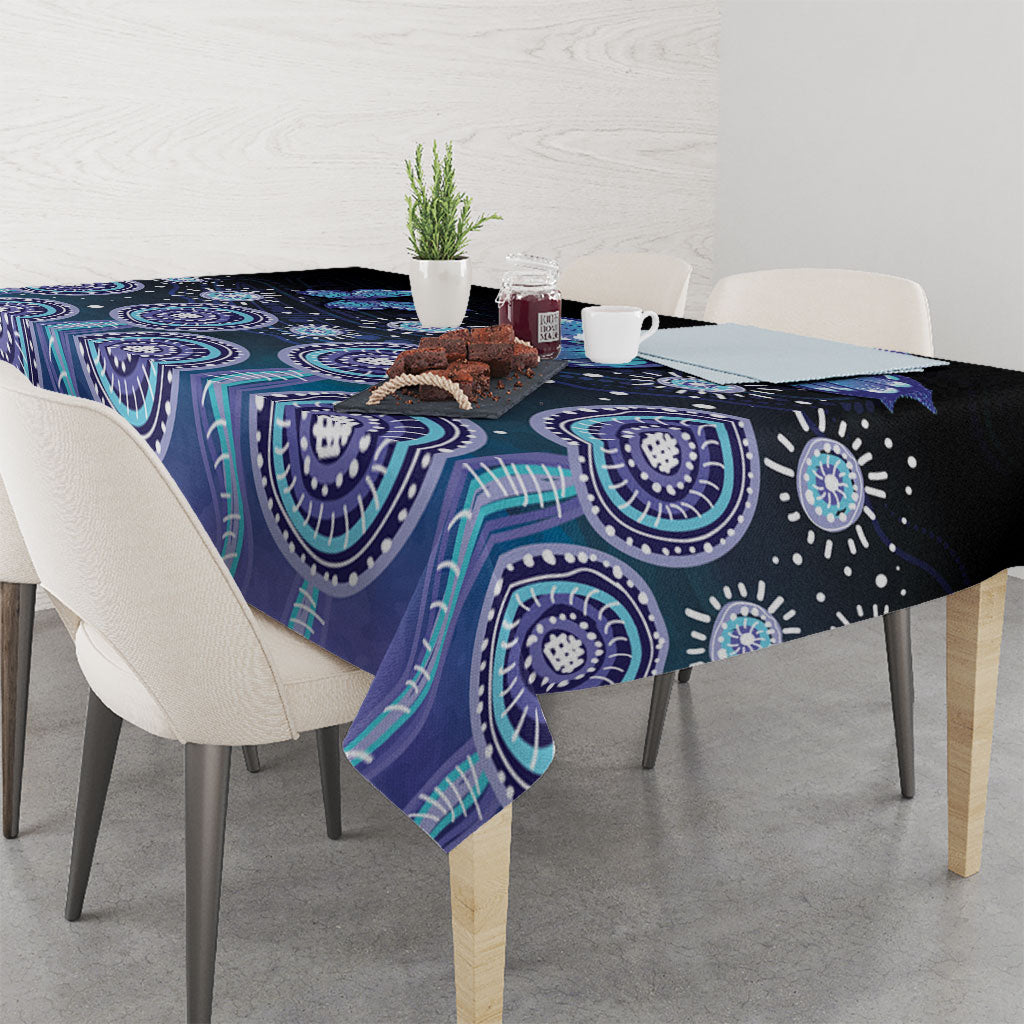 Dreamy Butterfly Collar Australia Purple Teal Hopeful Sky Tablecloth Indigenous Aboriginal Art