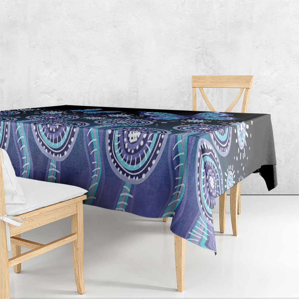 Dreamy Butterfly Collar Australia Purple Teal Hopeful Sky Tablecloth Indigenous Aboriginal Art