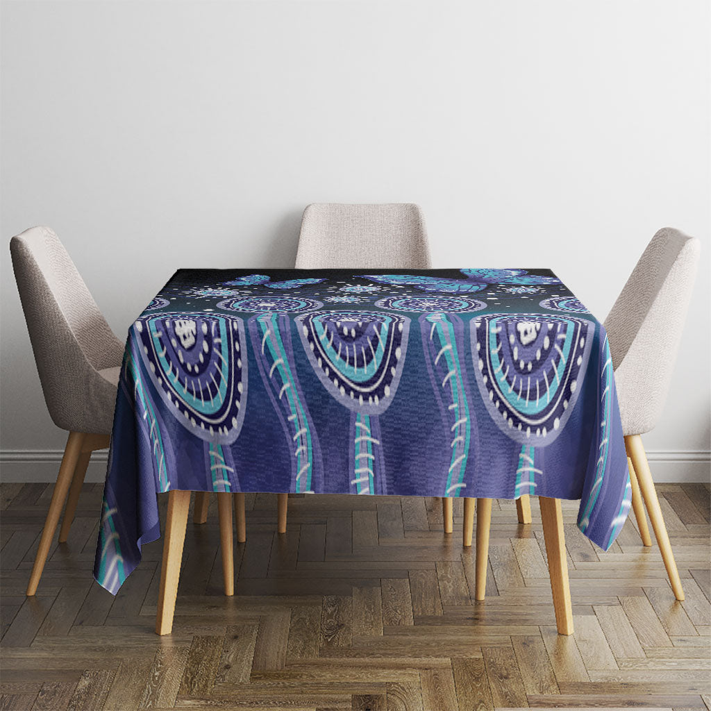 Dreamy Butterfly Collar Australia Purple Teal Hopeful Sky Tablecloth Indigenous Aboriginal Art