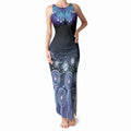 Dreamy Butterfly Collar Australia Purple Teal Hopeful Sky Tank Maxi Dress Indigenous Aboriginal Art