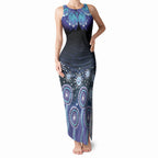 Dreamy Butterfly Collar Australia Purple Teal Hopeful Sky Tank Maxi Dress Indigenous Aboriginal Art