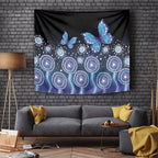 Dreamy Butterfly Collar Australia Purple Teal Hopeful Sky Tapestry Indigenous Aboriginal Art
