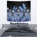 Dreamy Butterfly Collar Australia Purple Teal Hopeful Sky Tapestry Indigenous Aboriginal Art