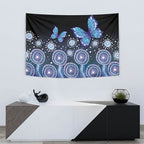 Dreamy Butterfly Collar Australia Purple Teal Hopeful Sky Tapestry Indigenous Aboriginal Art