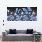 Dreamy Butterfly Collar Australia Purple Teal Hopeful Sky Tapestry Indigenous Aboriginal Art