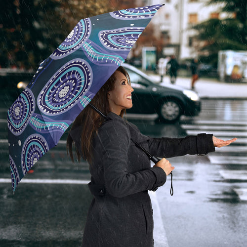 Dreamy Butterfly Collar Australia Purple Teal Hopeful Sky Umbrella Indigenous Aboriginal Art