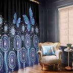 Dreamy Butterfly Collar Australia Purple Teal Hopeful Sky Window Curtain Indigenous Aboriginal Art