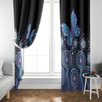 Dreamy Butterfly Collar Australia Purple Teal Hopeful Sky Window Curtain Indigenous Aboriginal Art