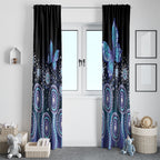 Dreamy Butterfly Collar Australia Purple Teal Hopeful Sky Window Curtain Indigenous Aboriginal Art