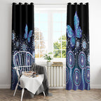 Dreamy Butterfly Collar Australia Purple Teal Hopeful Sky Window Curtain Indigenous Aboriginal Art