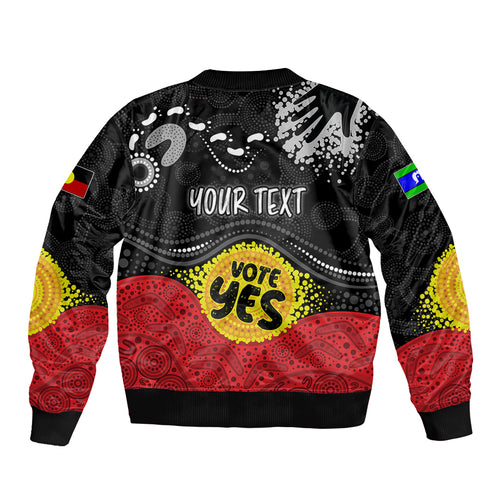 personalised-australia-indigenous-bomber-jacket-walk-for-yes-2023-aboriginal-flag-style