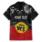personalised-australia-indigenous-family-matching-long-sleeve-bodycon-dress-and-hawaiian-shirt-walk-for-yes-2023-aboriginal-flag-style