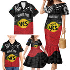 personalised-australia-indigenous-family-matching-mermaid-dress-and-hawaiian-shirt-walk-for-yes-2023-aboriginal-flag-style