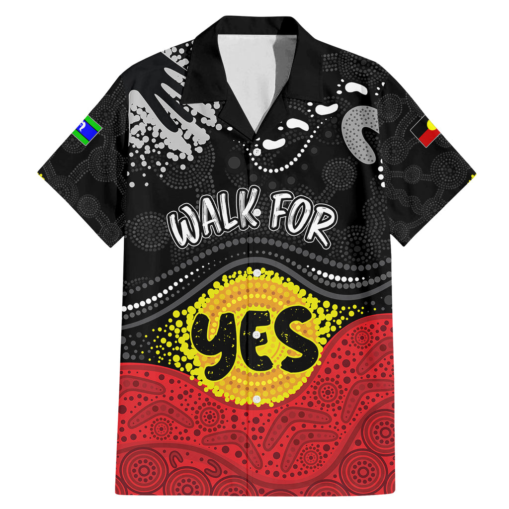 personalised-australia-indigenous-family-matching-mermaid-dress-and-hawaiian-shirt-walk-for-yes-2023-aboriginal-flag-style