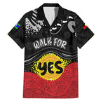 personalised-australia-indigenous-family-matching-mermaid-dress-and-hawaiian-shirt-walk-for-yes-2023-aboriginal-flag-style