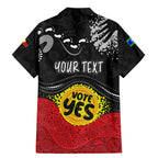 personalised-australia-indigenous-family-matching-mermaid-dress-and-hawaiian-shirt-walk-for-yes-2023-aboriginal-flag-style