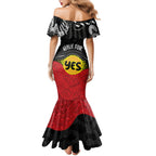 personalised-australia-indigenous-family-matching-mermaid-dress-and-hawaiian-shirt-walk-for-yes-2023-aboriginal-flag-style