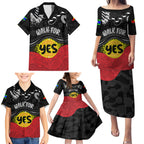 personalised-australia-indigenous-family-matching-puletasi-dress-and-hawaiian-shirt-walk-for-yes-2023-aboriginal-flag-style