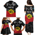 personalised-australia-indigenous-family-matching-puletasi-dress-and-hawaiian-shirt-walk-for-yes-2023-aboriginal-flag-style
