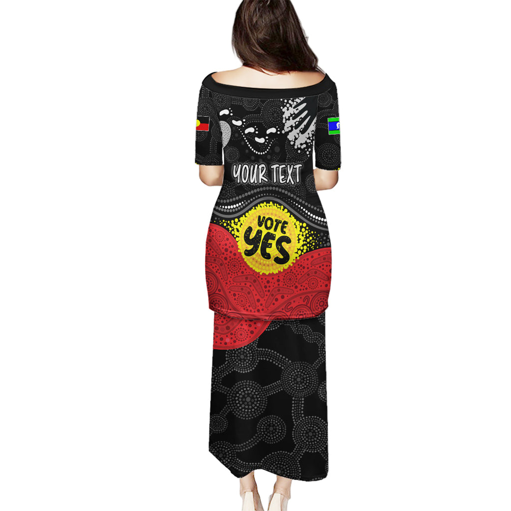 personalised-australia-indigenous-family-matching-puletasi-dress-and-hawaiian-shirt-walk-for-yes-2023-aboriginal-flag-style