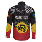 personalised-australia-indigenous-family-matching-short-sleeve-bodycon-dress-and-hawaiian-shirt-walk-for-yes-2023-aboriginal-flag-style