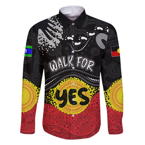 personalised-australia-indigenous-family-matching-summer-maxi-dress-and-hawaiian-shirt-walk-for-yes-2023-aboriginal-flag-style