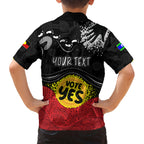 personalised-australia-indigenous-family-matching-tank-maxi-dress-and-hawaiian-shirt-walk-for-yes-2023-aboriginal-flag-style