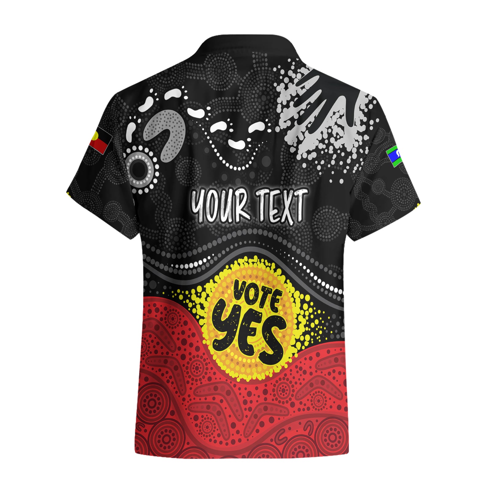 personalised-australia-indigenous-hawaiian-shirt-walk-for-yes-2023-aboriginal-flag-style