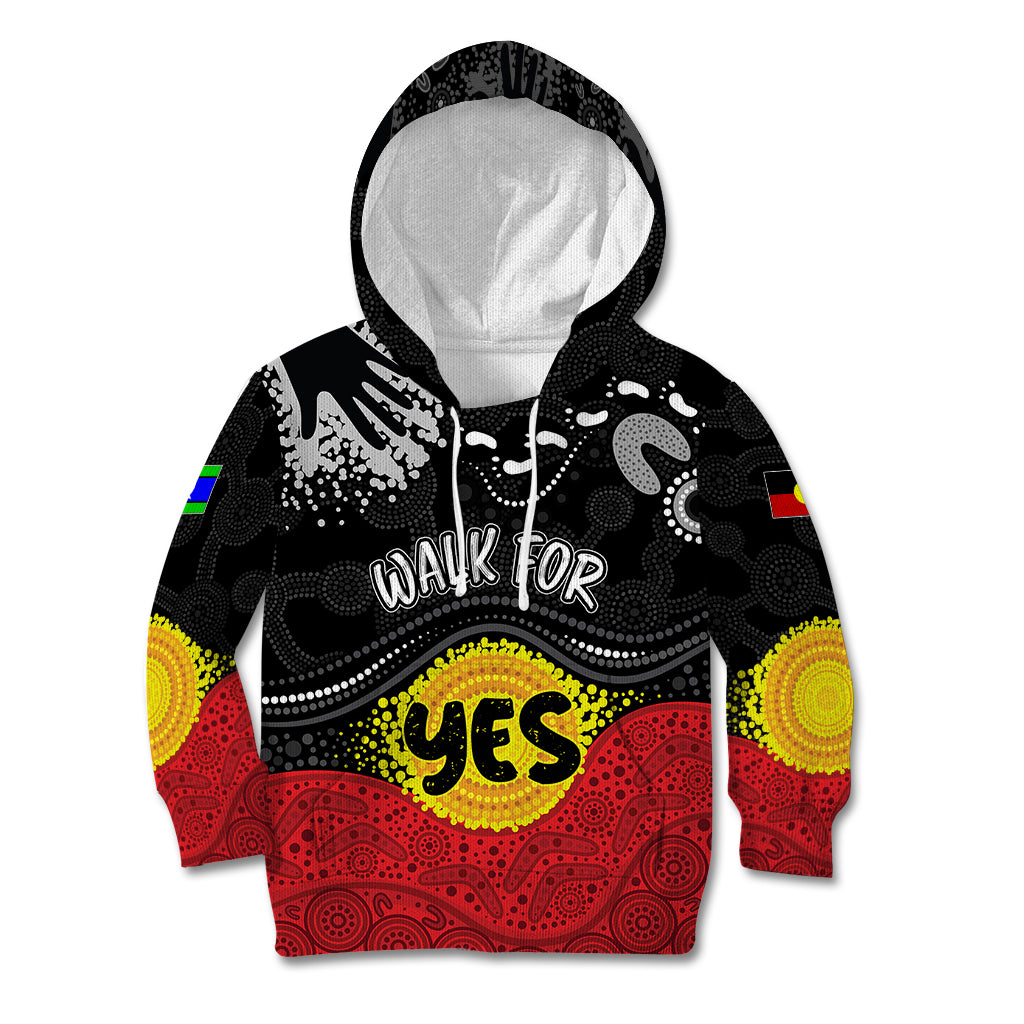 personalised-australia-indigenous-kid-hoodie-walk-for-yes-2023-aboriginal-flag-style