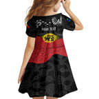 personalised-australia-indigenous-kid-short-sleeve-dress-walk-for-yes-2023-aboriginal-flag-style