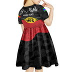 personalised-australia-indigenous-kid-short-sleeve-dress-walk-for-yes-2023-aboriginal-flag-style
