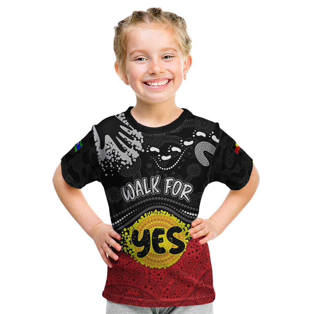 personalised-australia-indigenous-kid-t-shirt-walk-for-yes-2023-aboriginal-flag-style