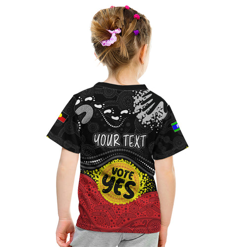 personalised-australia-indigenous-kid-t-shirt-walk-for-yes-2023-aboriginal-flag-style