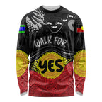 personalised-australia-indigenous-long-sleeve-shirt-walk-for-yes-2023-aboriginal-flag-style