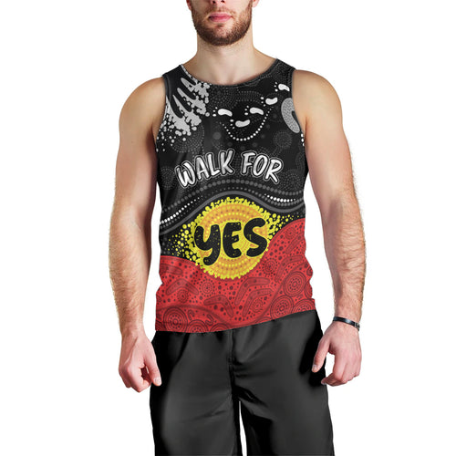 personalised-australia-indigenous-men-tank-top-walk-for-yes-2023-aboriginal-flag-style