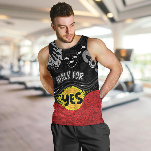 personalised-australia-indigenous-men-tank-top-walk-for-yes-2023-aboriginal-flag-style
