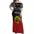 personalised-australia-indigenous-off-shoulder-maxi-dress-walk-for-yes-2023-aboriginal-flag-style