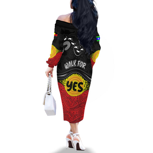 personalised-australia-indigenous-off-the-shoulder-long-sleeve-dress-walk-for-yes-2023-aboriginal-flag-style