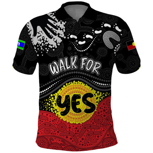 personalised-australia-indigenous-polo-shirt-walk-for-yes-2023-aboriginal-flag-style